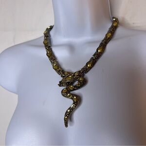 Incredible Vintage Snake Serpent Statement Necklace